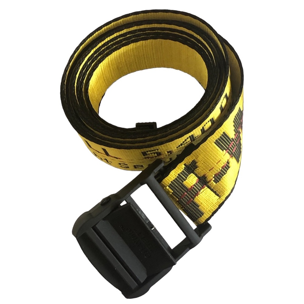 Off-White Industrial Yellow and Black Logo Webbing Belt